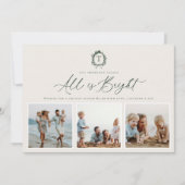  Botanisch Monogram 3 Foto Vakantie Kaart (Voorkant)