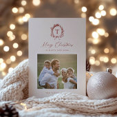 Botanisch Monogram Foto Vakantie Kaart