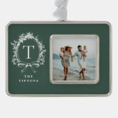  botanisch monogram groen verzilverd kader ornament (Voorkant)