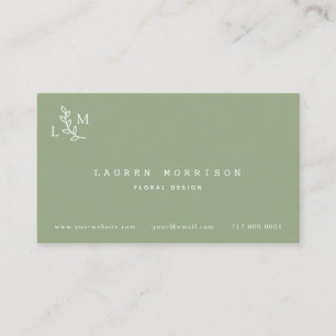 Botanisch Monogram Laurel Groen Visitekaartje