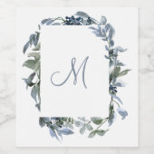 Botanisch monogram wijn etiket (Enkel label)