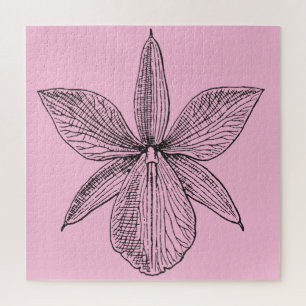Botanisch orchidee Bleek Roze bloemkalk Legpuzzel