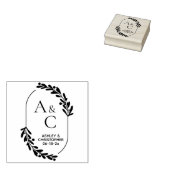 Botanisch Ovaal Monogram Rubber Stamp Rubberstempel (Gestempeld)