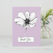 Botanisch Paars - Hartelijk dank - Kaart - Cosmos  (Staand voorkant)