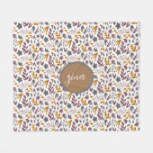 Botanisch Patroon Aanpassen Fleece Deken (Voorkant (Horizontaal))