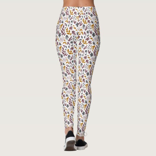 Botanisch Patroon Aanpassen Leggings (Achterkant)