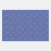 Botanisch patroon blauw geel inpakpapier (Voorkant 3)