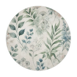 Botanisch patroon met zachte Waterverf Snijplank