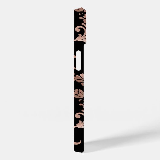  Botanisch Patroon Monogram Roos Goud Zwart Case-Mate iPhone Case (Achterkant / Rechts)