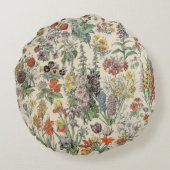  botanisch patroon rond kussen (Achterkant)