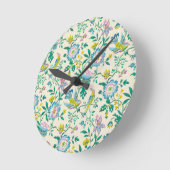 botanisch patroon ronde klok (Hoek)