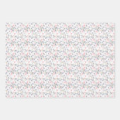 Botanisch patroon rood grijs wit inpakpapier vel (Voorkant 3)