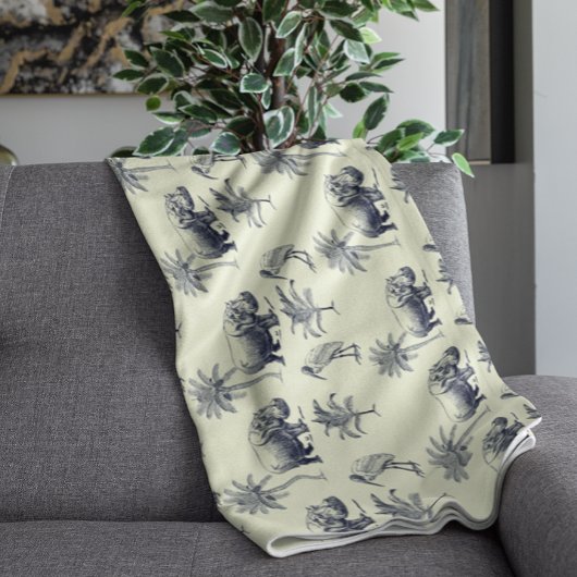Botanisch patroon van de Nijl Fleece Deken