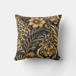 Botanisch printpatroon van dieren kussen