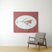 Botanisch Red Tulp Flower Cameo Wandkleed (In Situ (horizontaal))