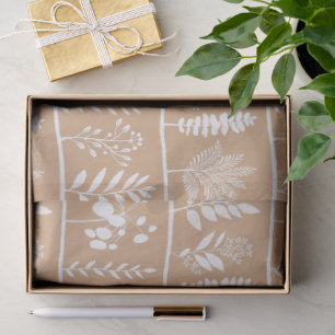 Botanisch Ritme Botanische Silhouetten Zachte Goud Tissuepapier