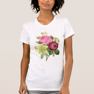  botanisch roos, clematis en anemon t-shirt