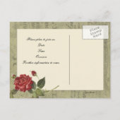 Botanisch Roos Frans papier Bewaar de datum Aankondigingskaart (Achterkant)