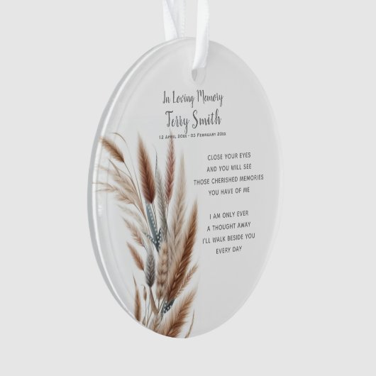 Botanisch rouw- / herinneringsornament ornament (voorkant)
