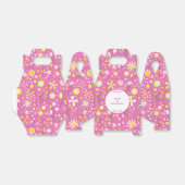 Botanisch roze bloemflespatroon bedankdoosjes (Uitgevouwen)