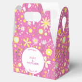 Botanisch roze bloemflespatroon bedankdoosjes (Geopend)