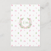 Botanisch Roze Groen Bloemen Bruiloft Menu Kaarten (Achterkant)