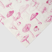 Botanisch  Roze Witte Paddenstoelenpatroon Tissuepapier (Detail)
