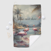  botanisch schilderij flamingo's aanpasbaar golfhanddoek (Insitu)