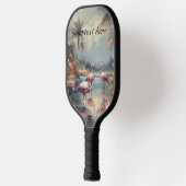 botanisch schilderij flamingo's aanpasbaar pickleball paddle (Links)