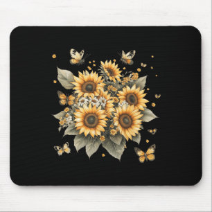 Botanisch schilderij van Zonnebloem Boeket Muismat