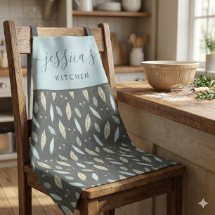 Botanisch Schort met leder-over-druk