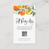 Botanisch Sinaasappel & citroen bruiloft QR Code R Informatiekaartje (Voorkant)