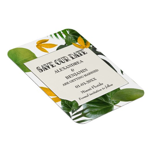 Botanisch sparen de datum tropische palmen magneet (Rechterzijde)