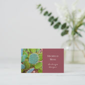 Botanisch Succulent Cactus Rood Visitekaartje (Staand voorkant)