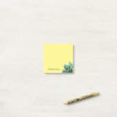 Botanisch Succulent Monogram Desert Geel Post-it® Notes (Op bureau)