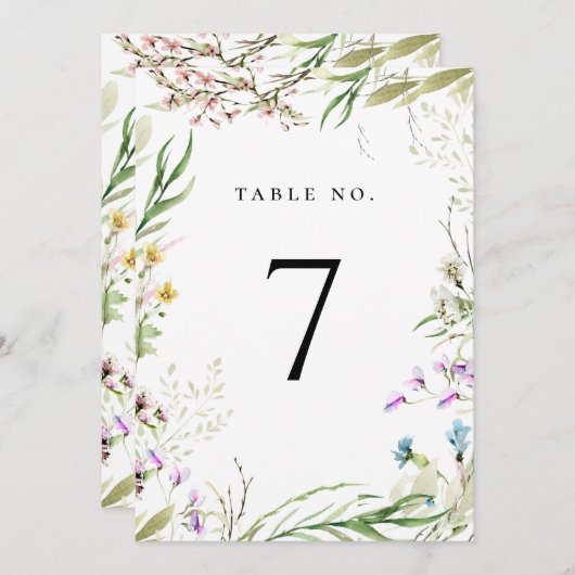 Botanisch tabelnummer legant wilde bloem programma (Voorkant / Achterkant)