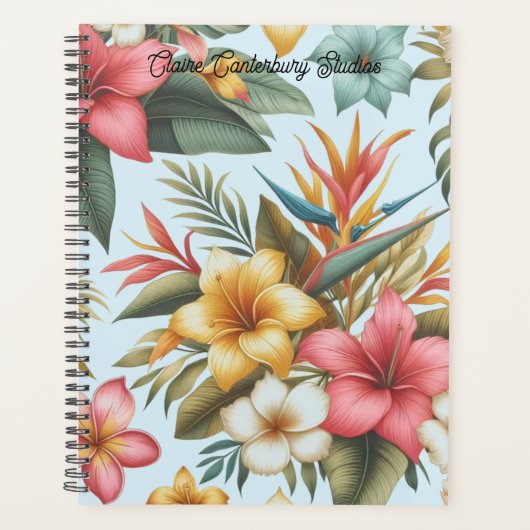 Botanisch Tropisch Bloempatroon Planner (Voorkant)