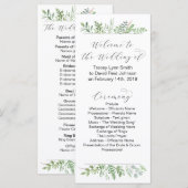 Botanisch trouwprogramma programma (Voorkant / Achterkant)