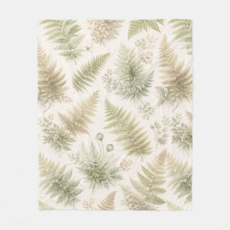 Botanisch Varenspatroon Fleece Deken