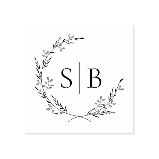 Botanisch Weesmonogram Rubberstempel (Afrduk)