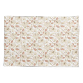 Botanisch wit beige lelie bloempatroon kussensloop (Achterkant-Links)