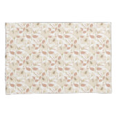 Botanisch wit beige lelie bloempatroon kussensloop (Voorkant-Rechts)