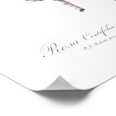 BOTANISCH "WITTE CABBAGE ROOS" REDOUTÉ POSTER (Hoek)