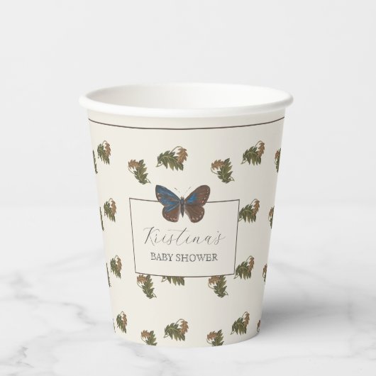 Botanisch Woodland Baby shower Papieren Bekers (Voorkant)