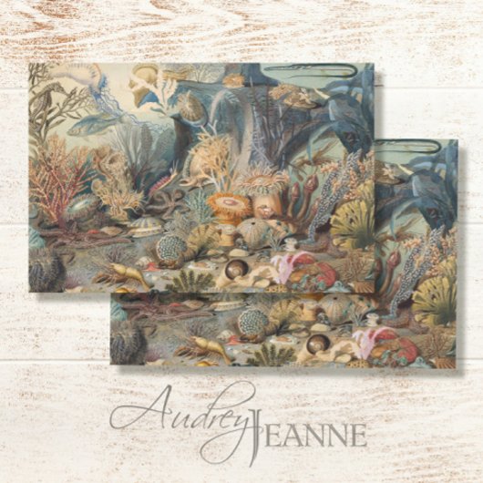Botanisch Zee Life Coral Fish Decoupage Tissuepapier