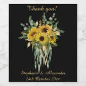 BOTANISCH ZONLOWER ZWARTE  WIJNETIKET WIJN ETIKET (Enkel label)