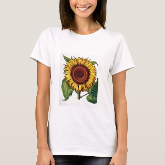  botanisch - zonnebloem, t-shirt (Voorkant)
