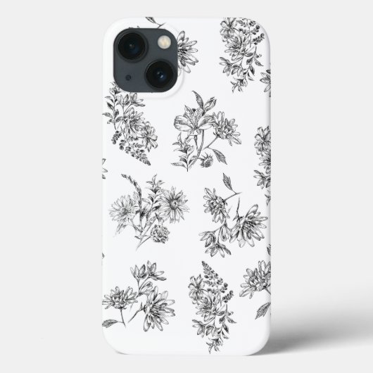  Botanisch Zwart Wit Case-Mate iPhone Case (Achterkant)