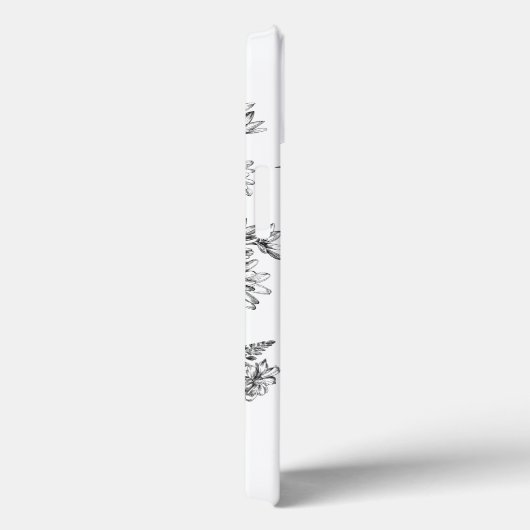  Botanisch Zwart Wit Monogram Case-Mate iPhone Case (Achterkant / Rechts)