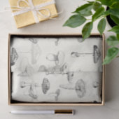 Botanisch Zwart Wit Paddenstoelenpatroon Tissuepapier (Geschenk)